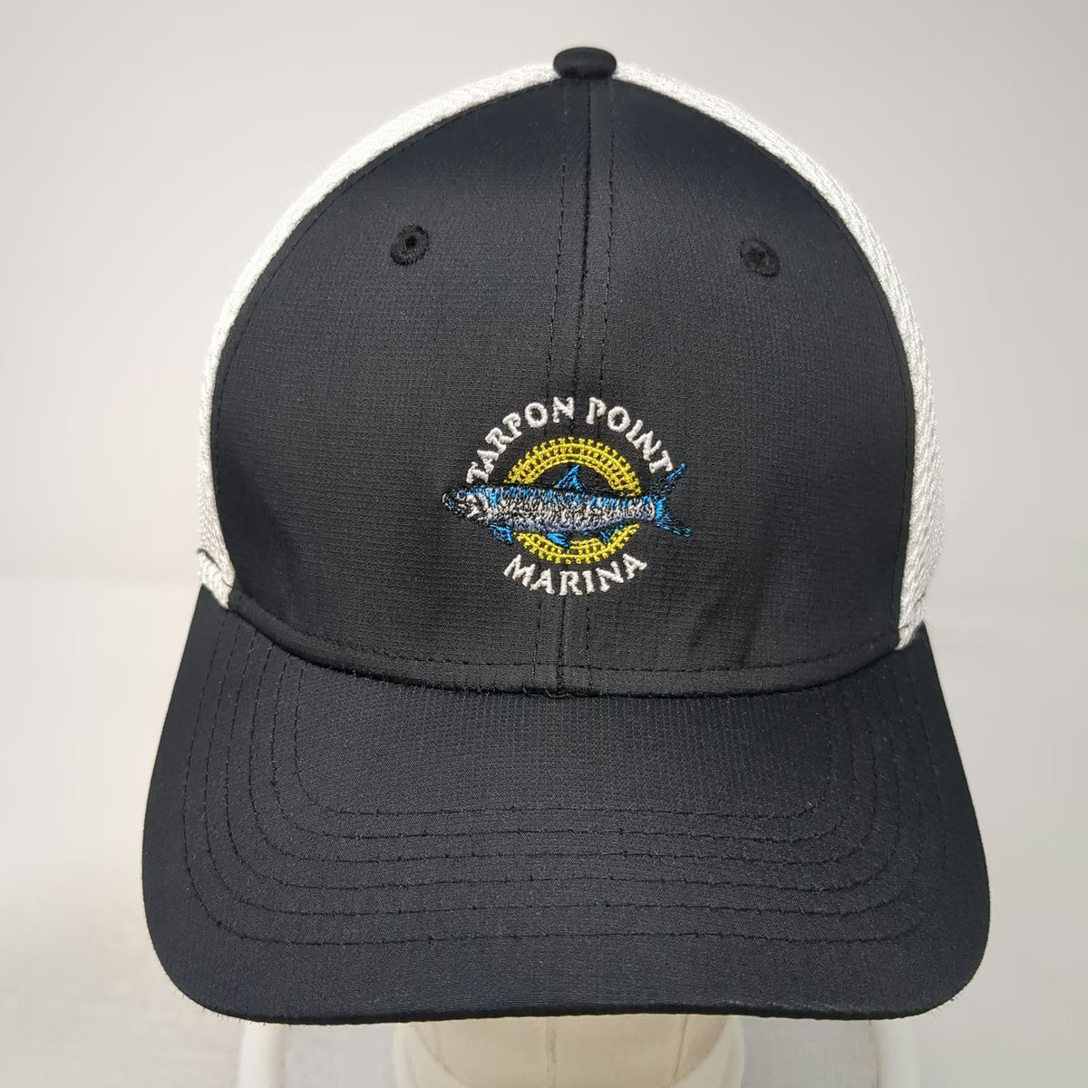 Legendary Black Baseball Cap One Size Tarpon Point Marina Mesh Back Fish Hat