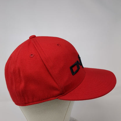 Onnit Fitted Hat Red 7 1/4-7 5/8 Embroidered Solid 6 Panel Vent Holes