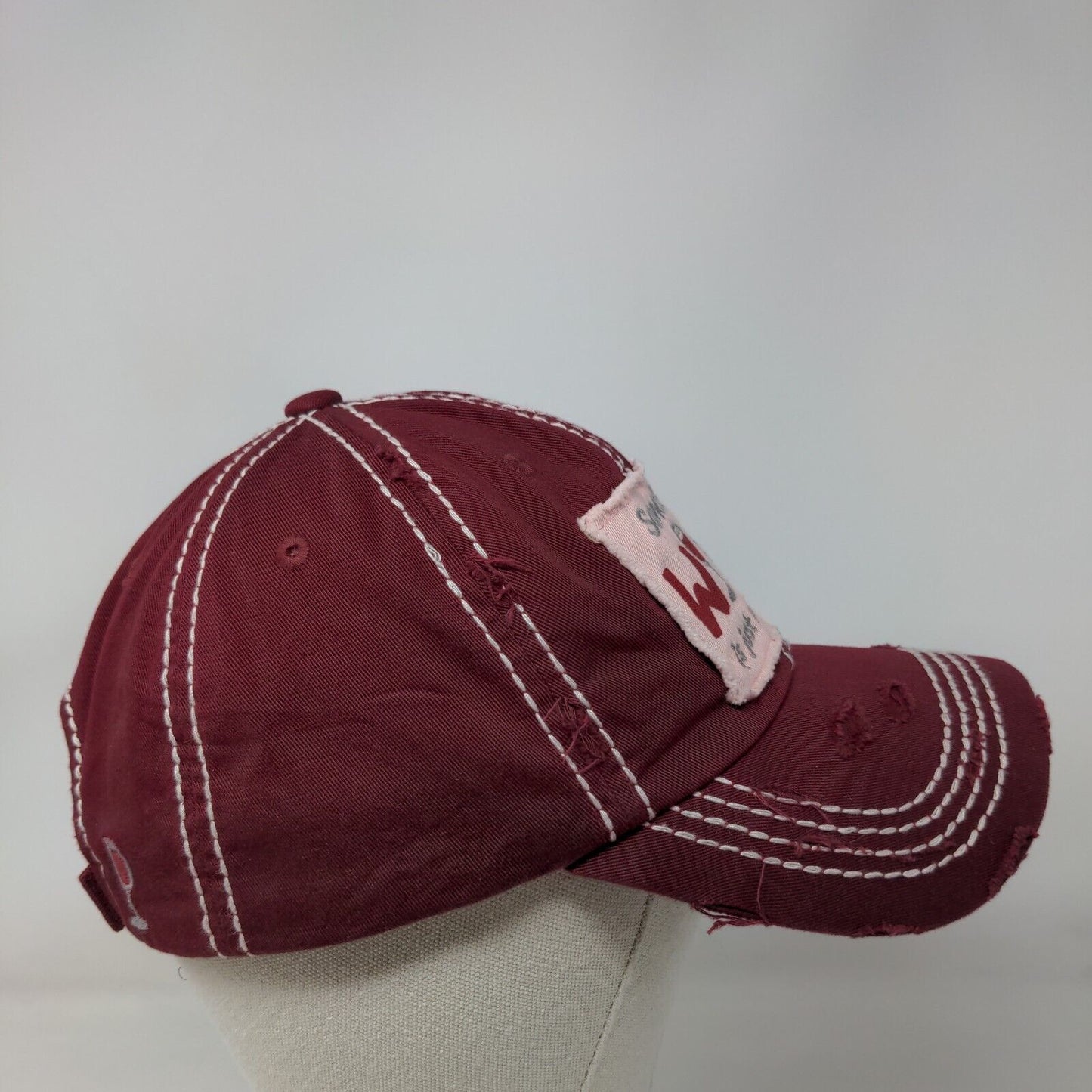 Sometimes Wine Is Just Necessary Strapback Hat Red One Size KB ETHOS Vintage