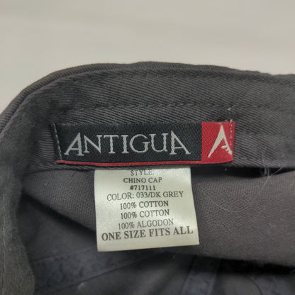 Antigua Slideback Hat Chino Cap Gray OSFA Adjustable Embroidered Vented Holes