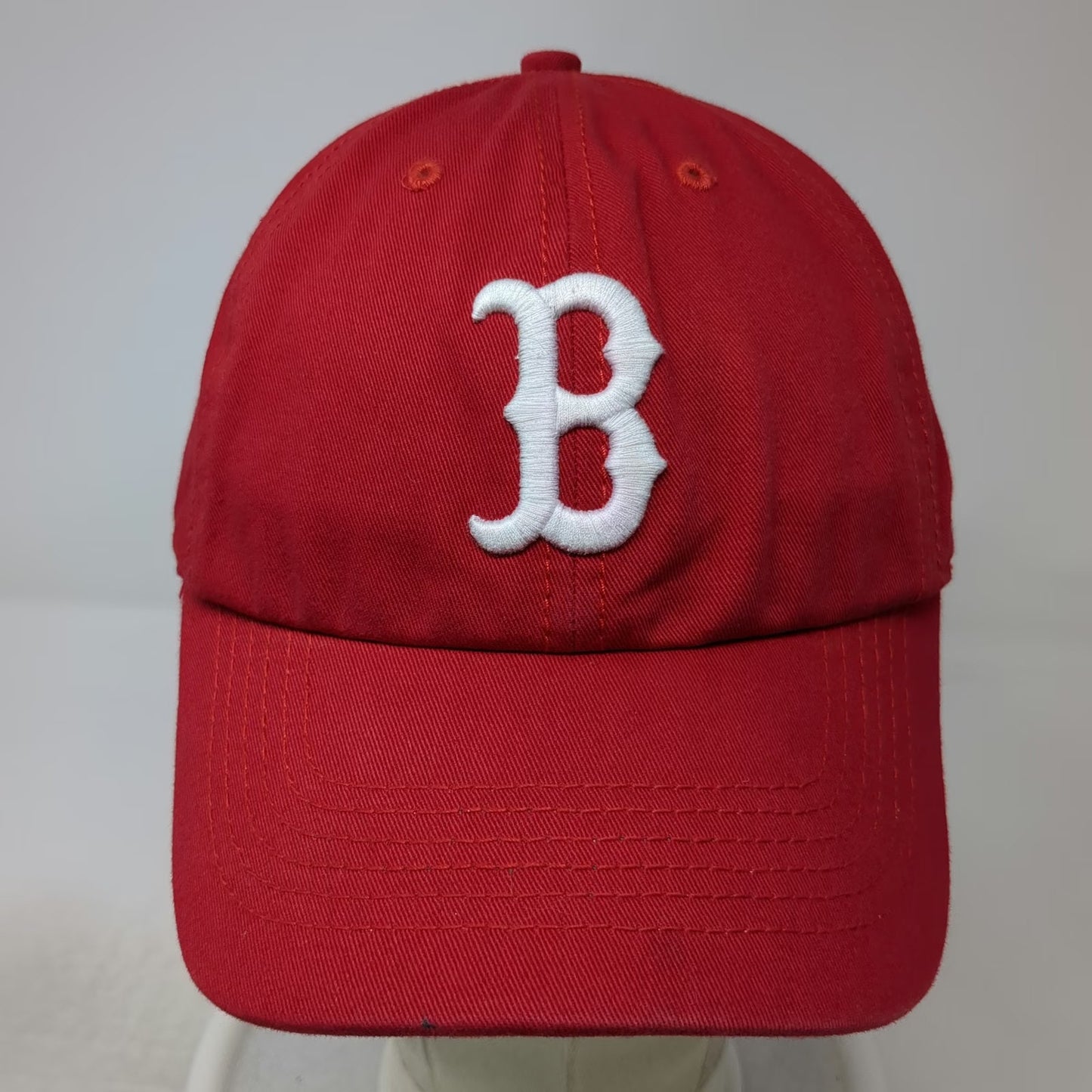 Boston Red Sox MLB 47 Brand Baseball Cap Red One Size Leather Strap Green Brim