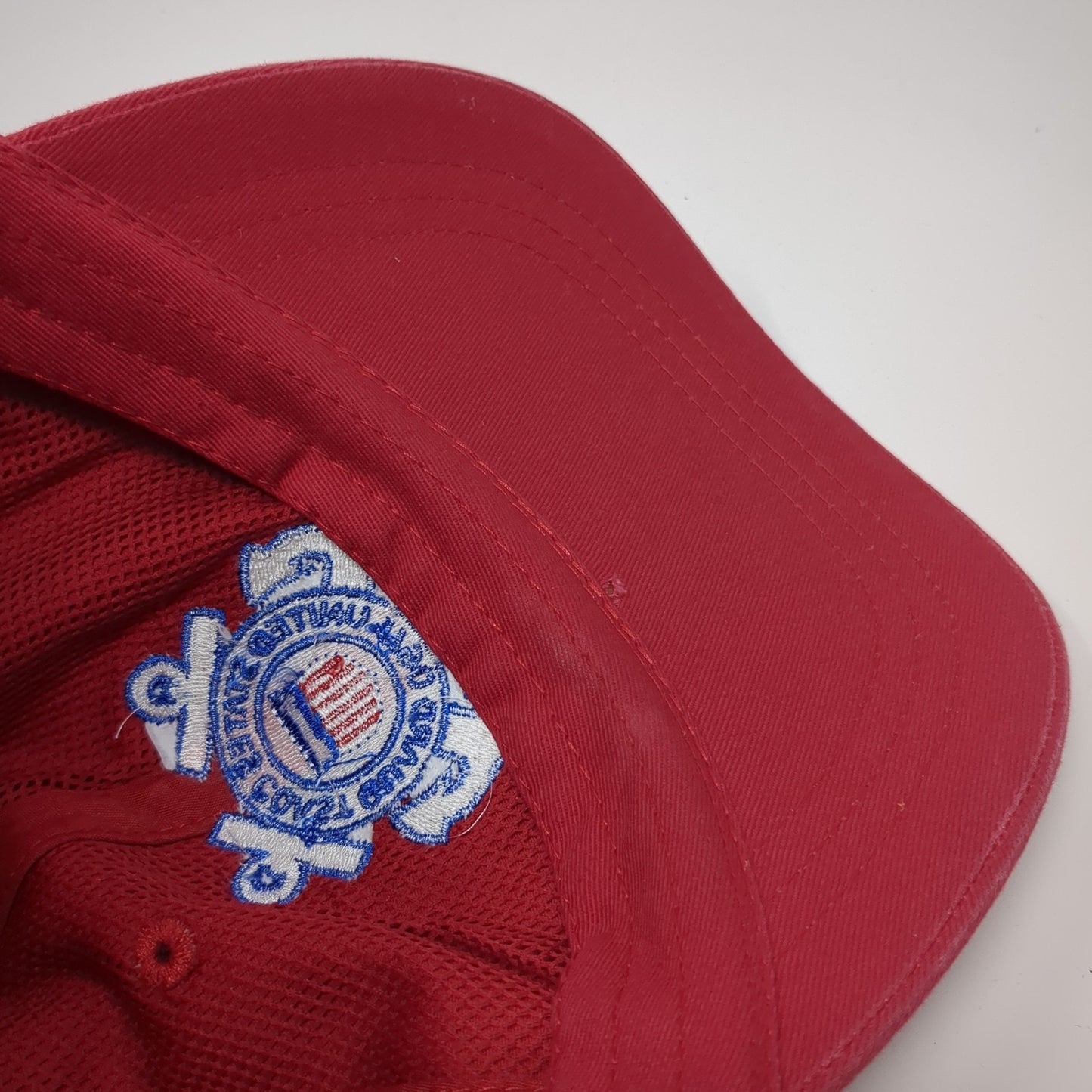 United States Coast Guard Slideback Hat Red One Size Leather Strap