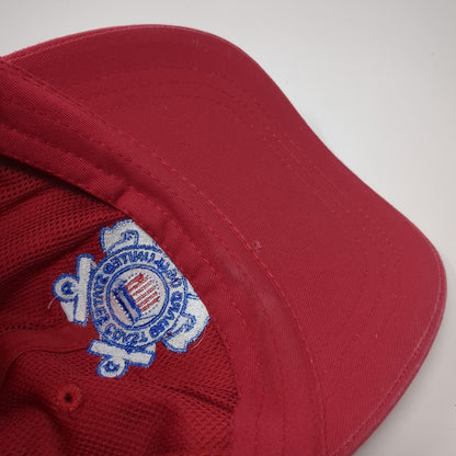 United States Coast Guard Slideback Hat Red One Size Leather Strap