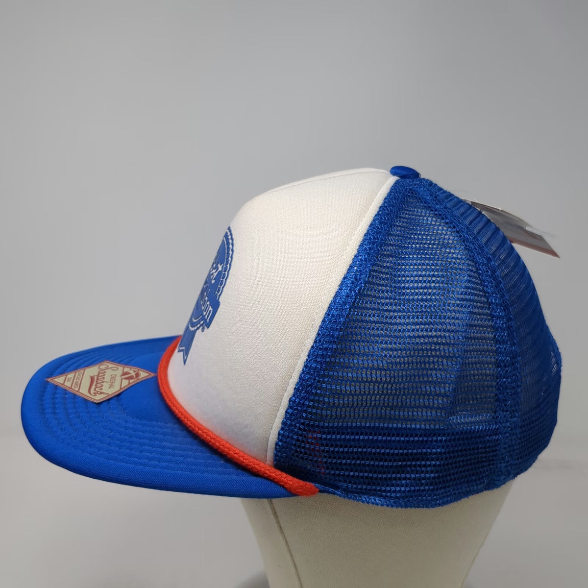 Bioworld Pabst Blue Ribbon Trucker Hat OSFM Snapback Beer Logo Mesh Rope White