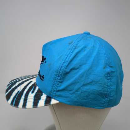 Miller Genuine Draft Hat Trucker Blue OS Snapback Zebra Embroidered Vintage