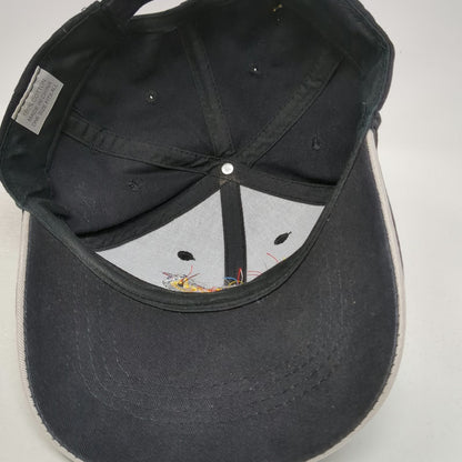 Ball Park Brand Hot Dog Logo Hat Black Baseball Cap One Size Strapback Gray Trim