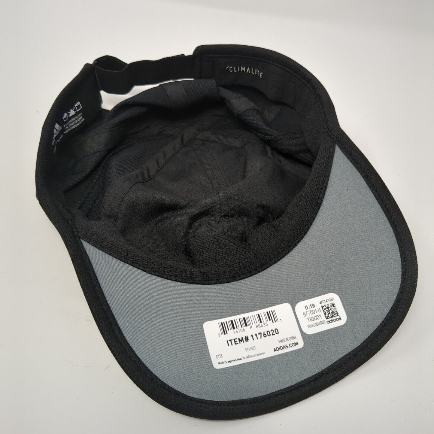 Adidas Climalite Strapback Hat Black One Size Adjustable Breathable 6 Panel