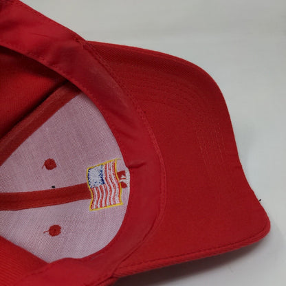 Unbranded Men's Slideback Hat Red Embroidered Support Troops Veterans Logo