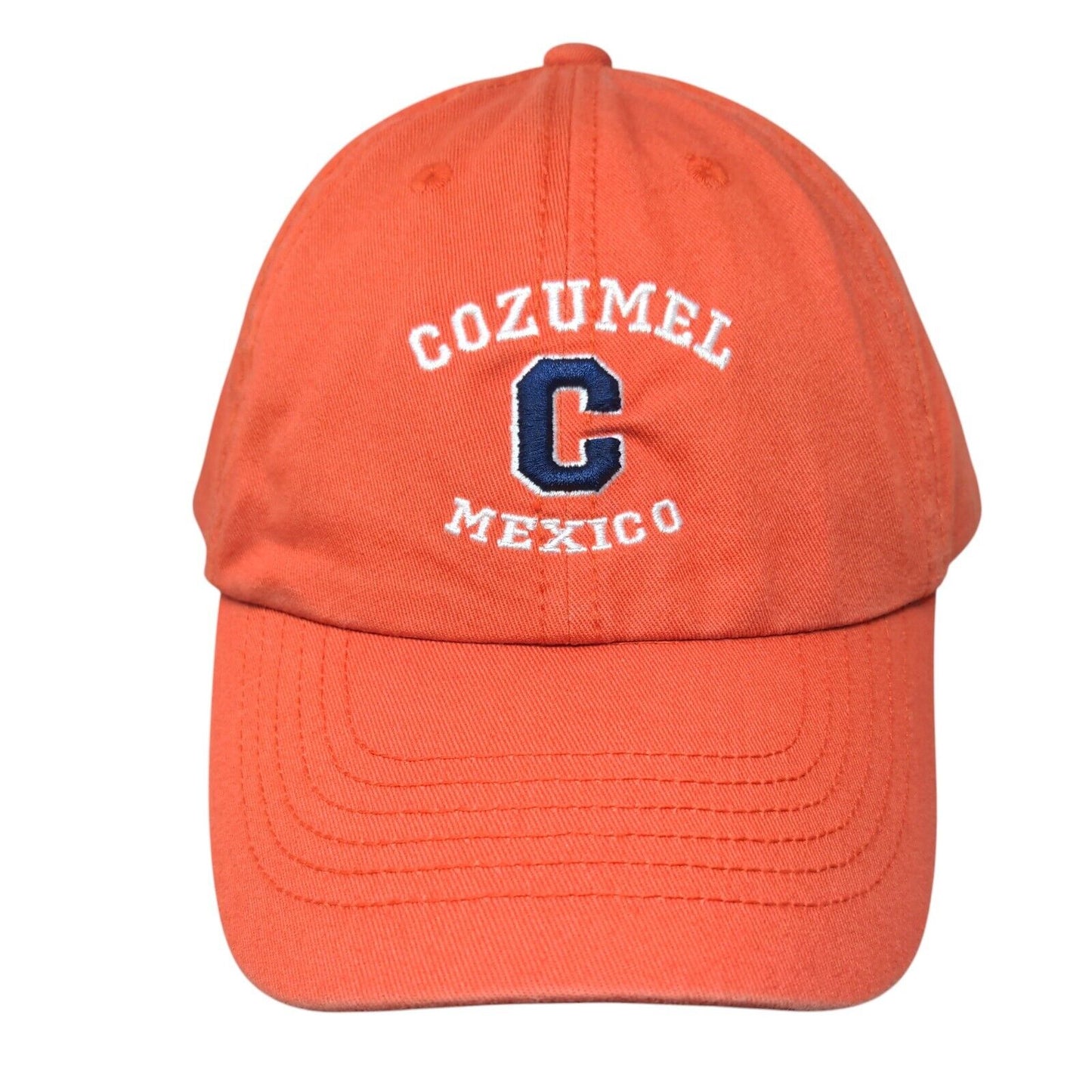 Cozumel Mexico Slideback Hat Orange OSFM Adjustable Embroidered Otto Cotton