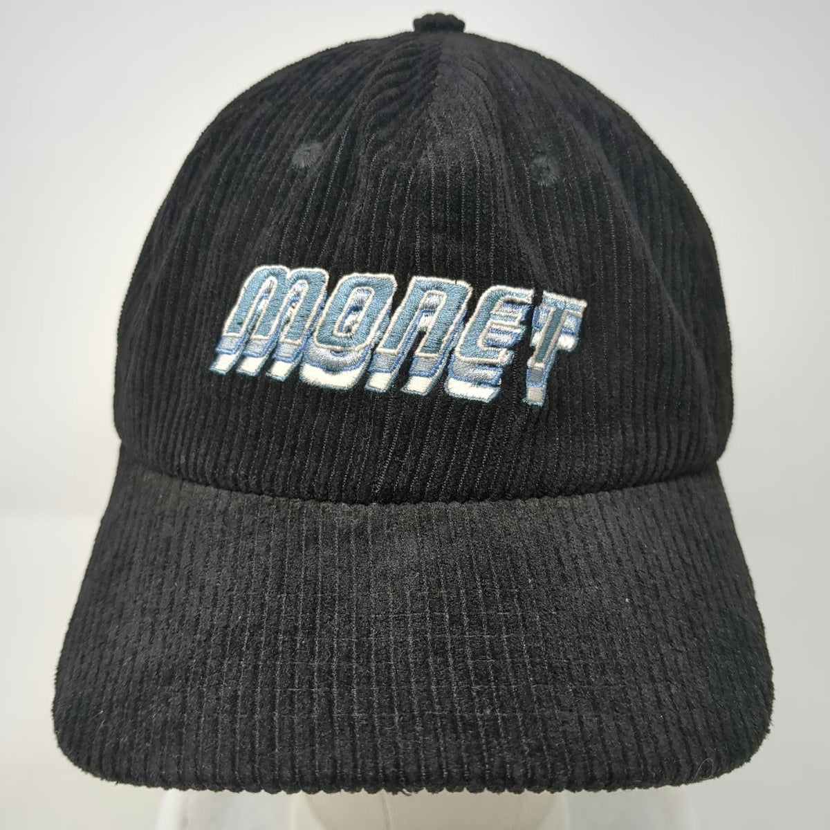 Monet Skateboards 5 Panel Black One Size Corduroy Embroidered Logo Skate Hat