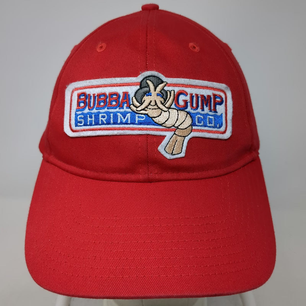 Bubba Gump Snapback Red One Size Hat Shrimp Restaurant Logo Cotton Patch 6 Panel