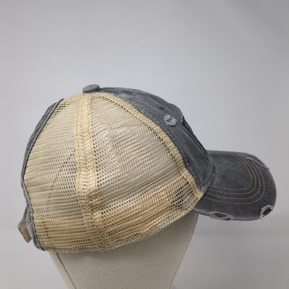 C.C Exclusives Strapback Trucker Hat Gray One Size Ponytail USA Flag