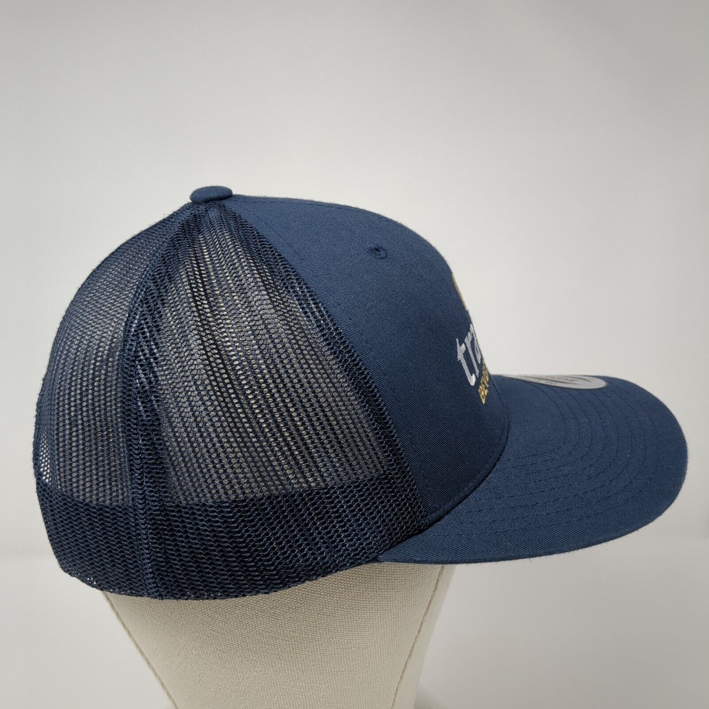 Tractor Beverage Co. Snapback Trucker Hat Blue OS Adjustable Mesh Back Yupoong