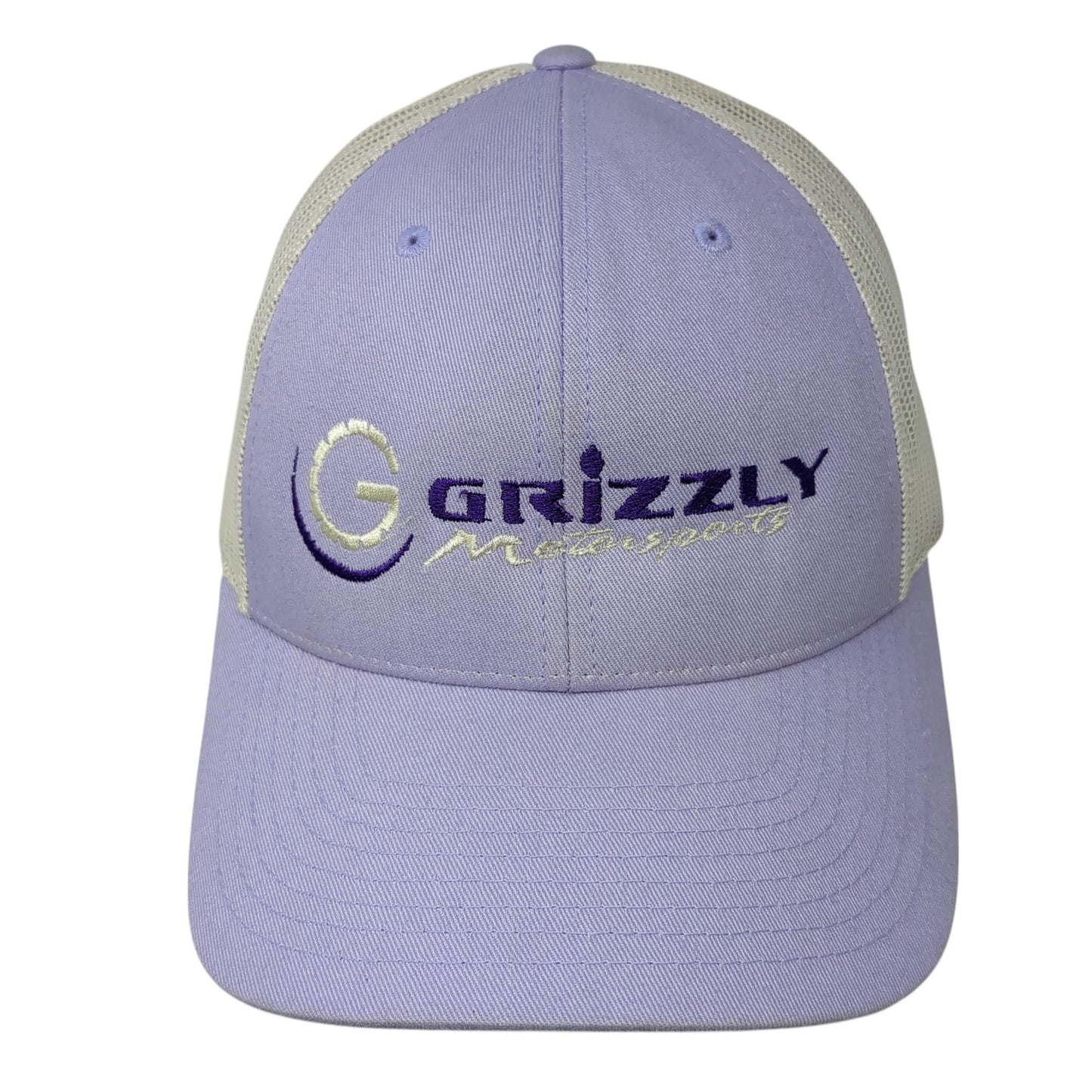Grizzly Motorsports Snapback Trucker Hat Purple Large Mesh Back Richardson