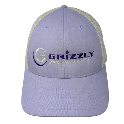 Grizzly Motorsports Snapback Trucker Hat Purple Large Mesh Back Richardson