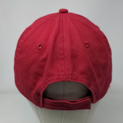 Port & Company Strapback Hat Red One Size Adjustable Vented Holes 6 Panel Blank