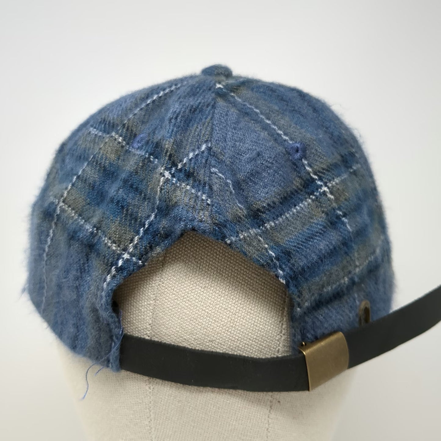 Target Plaid Baseball Cap Blue One Size Slideback Hat Checkered Pattern Fabric