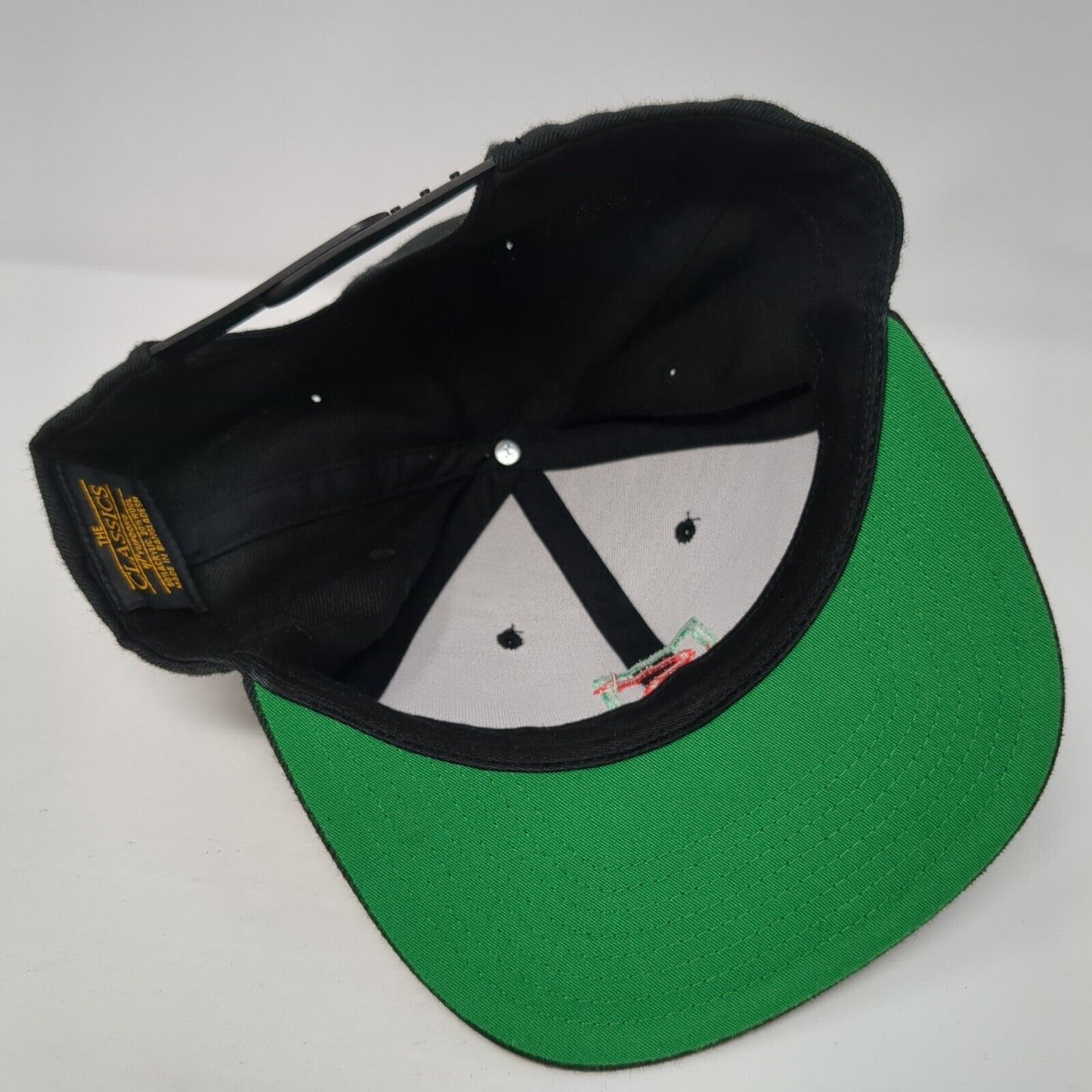 Yupoong Snapback Hat Black One Size Adjustable Solid Embroidered Logo