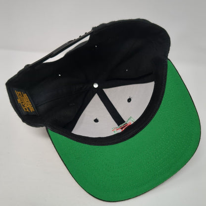 Yupoong Snapback Hat Black One Size Adjustable Solid Embroidered Logo