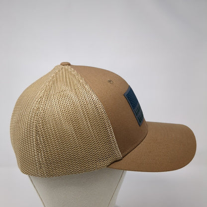 Tree Flag Unisex Fitted Trucker Hat Brown L/XL Mesh Back Patriotic Columbia