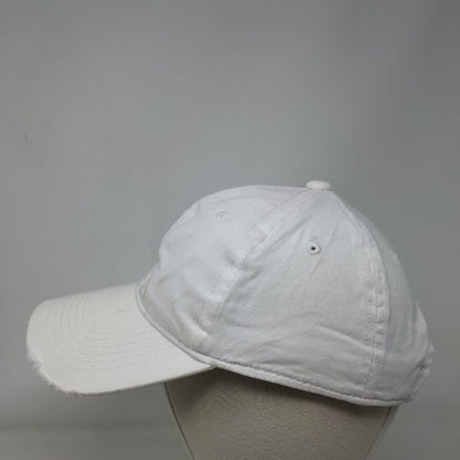 George Strapback Hat White One Size Adjustable Vented Holes Distressed Blank