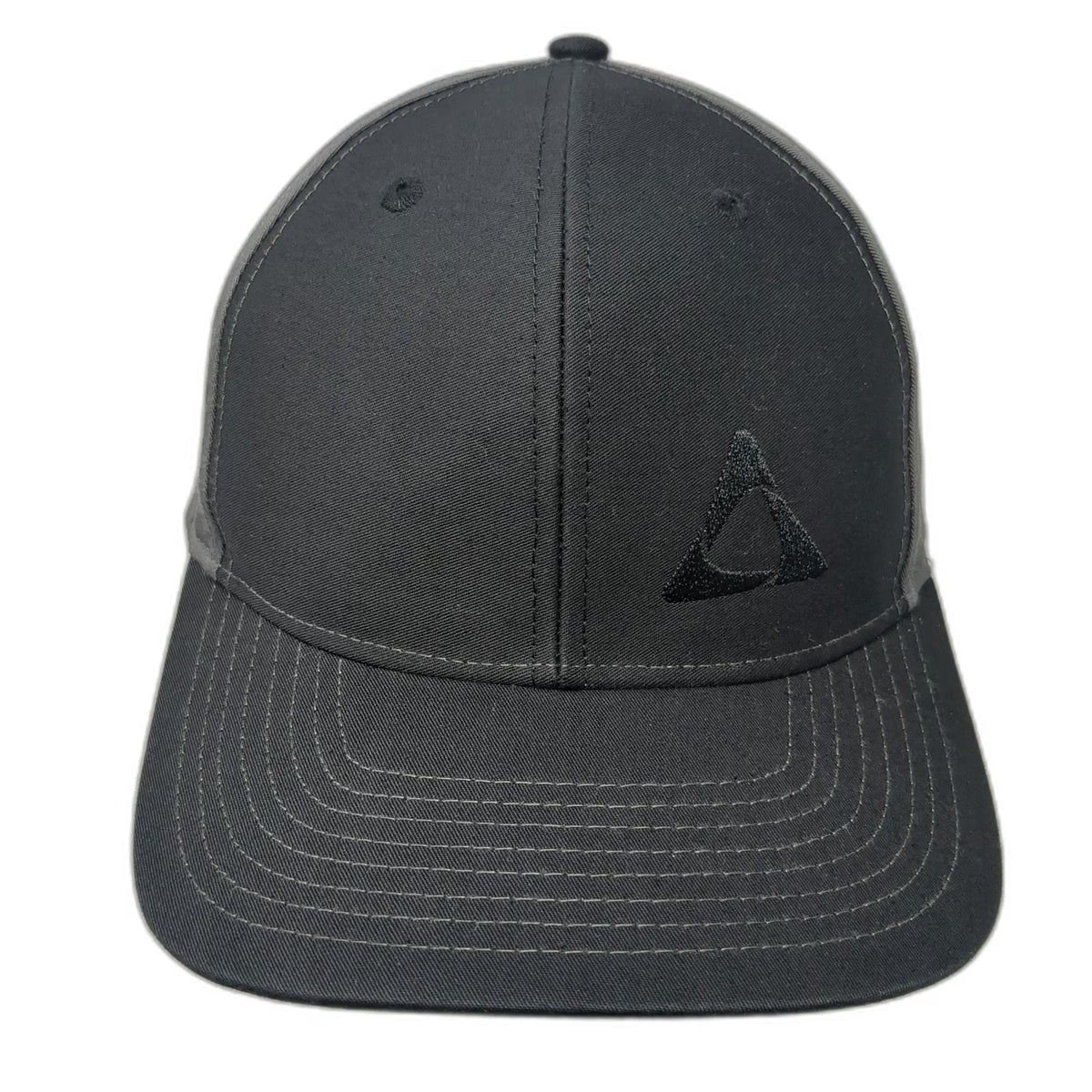 Richardson Snapback Black Gray One Size Hat Idaho Steel Geometric Logo 6 Panel