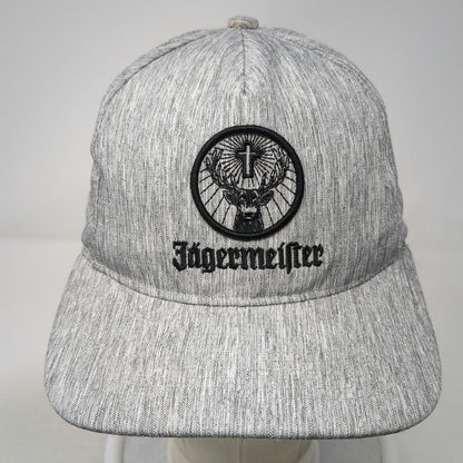 Jägermeister Gray 5 Panel Hat One Size Snapback Stag Logo Embroidered Adjustable