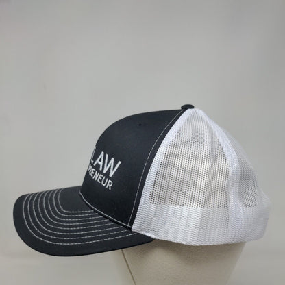 Law Preneur Snapback Trucker Hat Black One Size Adjustable Mesh Back Richardson