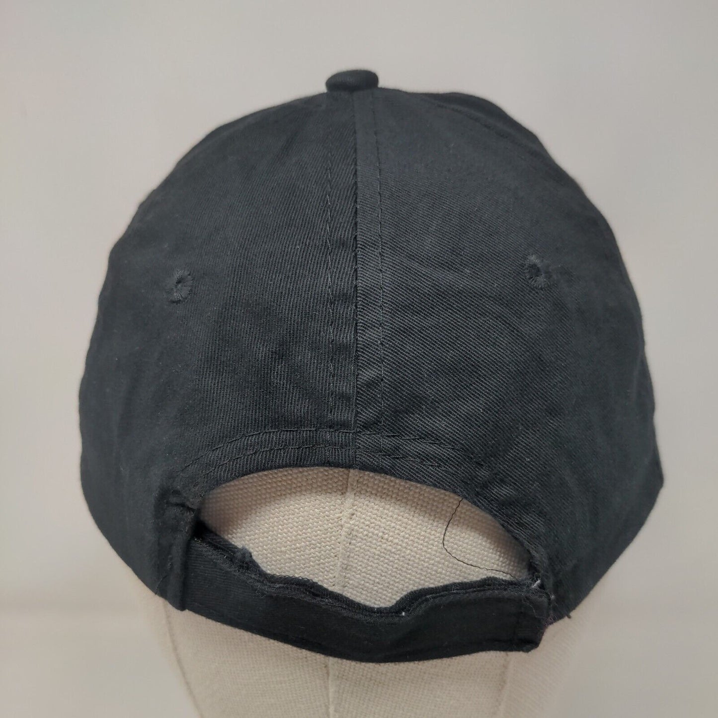 Bullet Tools Strapback Hat Black OSFA Adjustable Embroidered Vented Holes Cotton