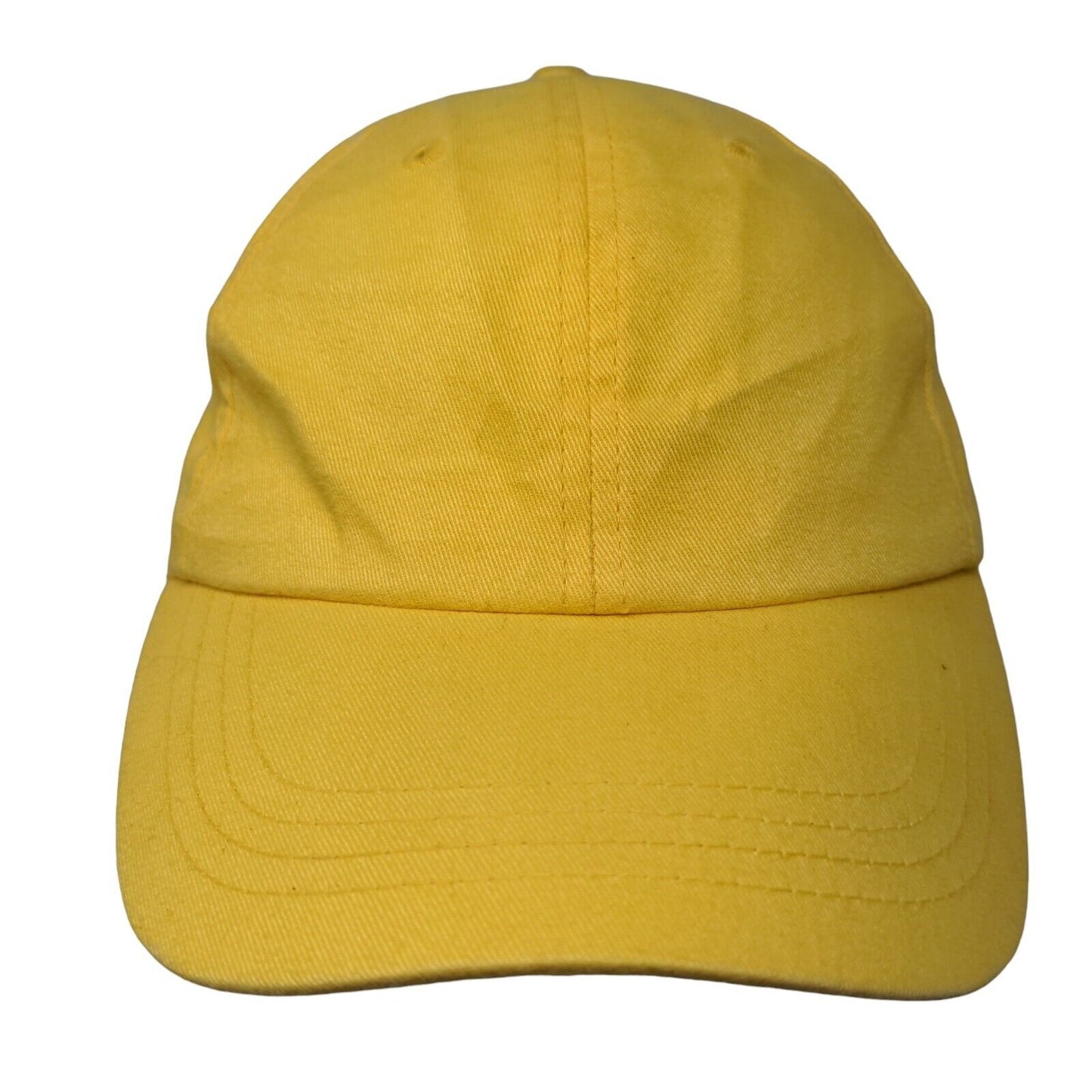 Unbranded Strapback Hat Yellow One Size Adjustable Solid 6 Panel Blank