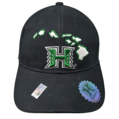 Hawaii Rainbow Warriors NCAA Happy Shirts Cap Black One Size Strapback Islands