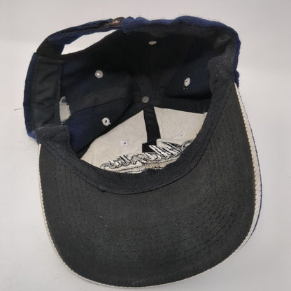 Atlanta Strapback Hat Blue One Size Adjustable Embroidered Vented Holes 6 Panel