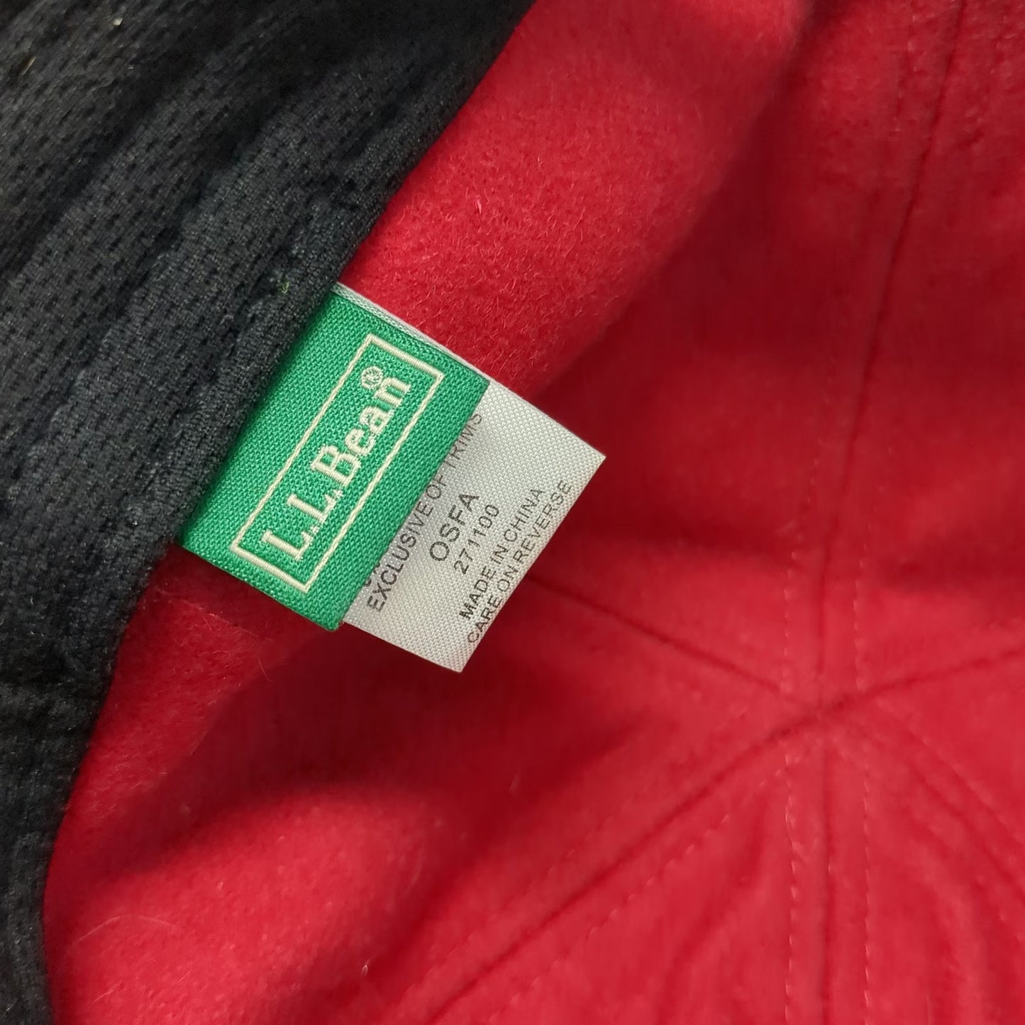 L.L.Bean Baseball Cap Brown One Size Leather Strapback Wool Lined Canvas Hat