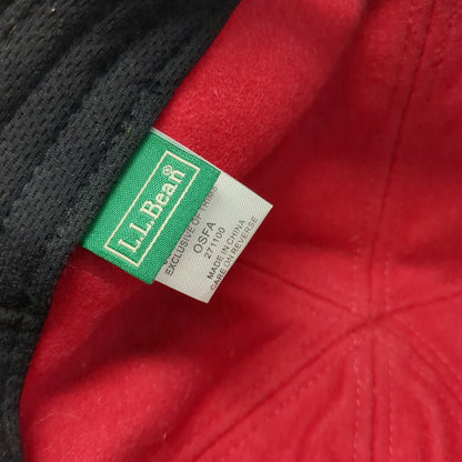L.L.Bean Baseball Cap Brown One Size Leather Strapback Wool Lined Canvas Hat