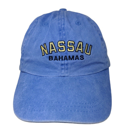 Nassau Bahamas Slideback Hat Blue OSFA Adjustable Embroidered 6 Panel