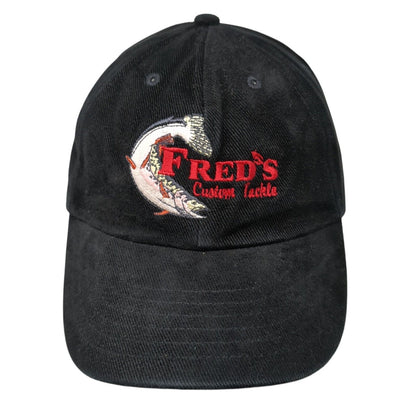 Fred's Custom Tackle Slideback Hat Black One Size Adjustable Embroidered Cotton