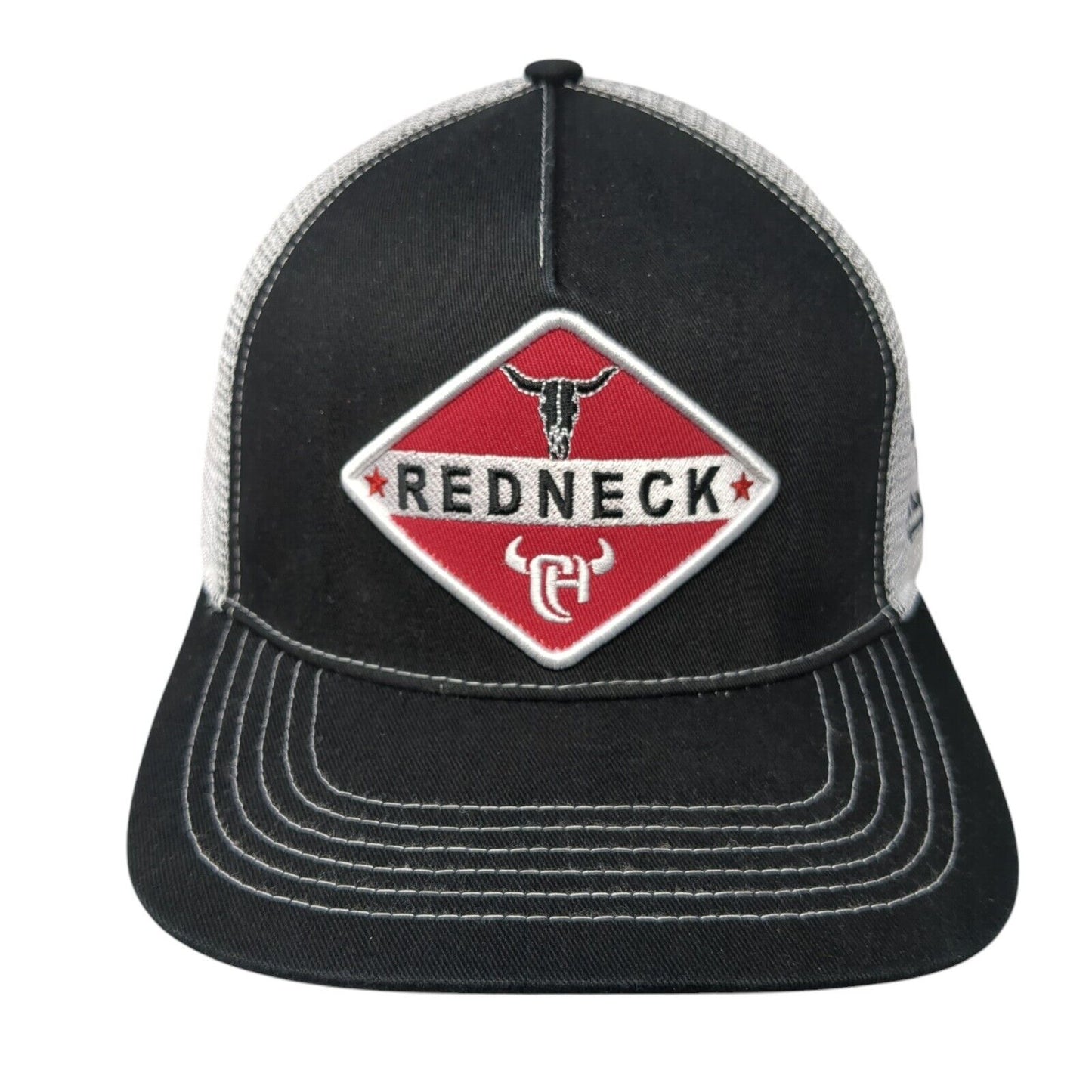 Redneck Snapback Mesh Back Trucker Hat Black One Size Cowboy Hardware