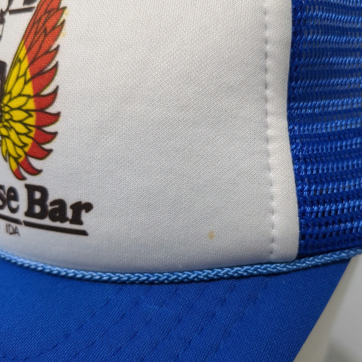 Blue White Trucker Hat One Size Mesh Snapback Avery's Iron Horse Bar Pocatello