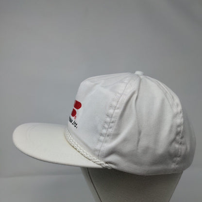 Farm Bureau Ins. Slideback Rope Hat White OSFA Leather Strap Imperial