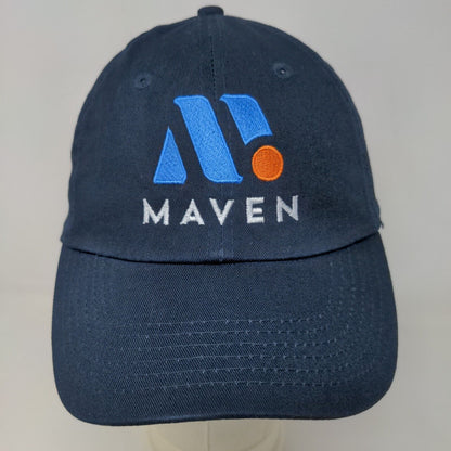 Unbranded Men's Strapback Hat Blue Embroidered Maven Logo 100% Cotton