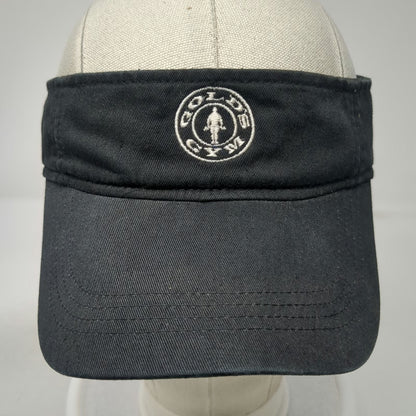 Anvil Visor Black One Size Gold's Gym Logo Pink Ribbon Fitness Workout Hat