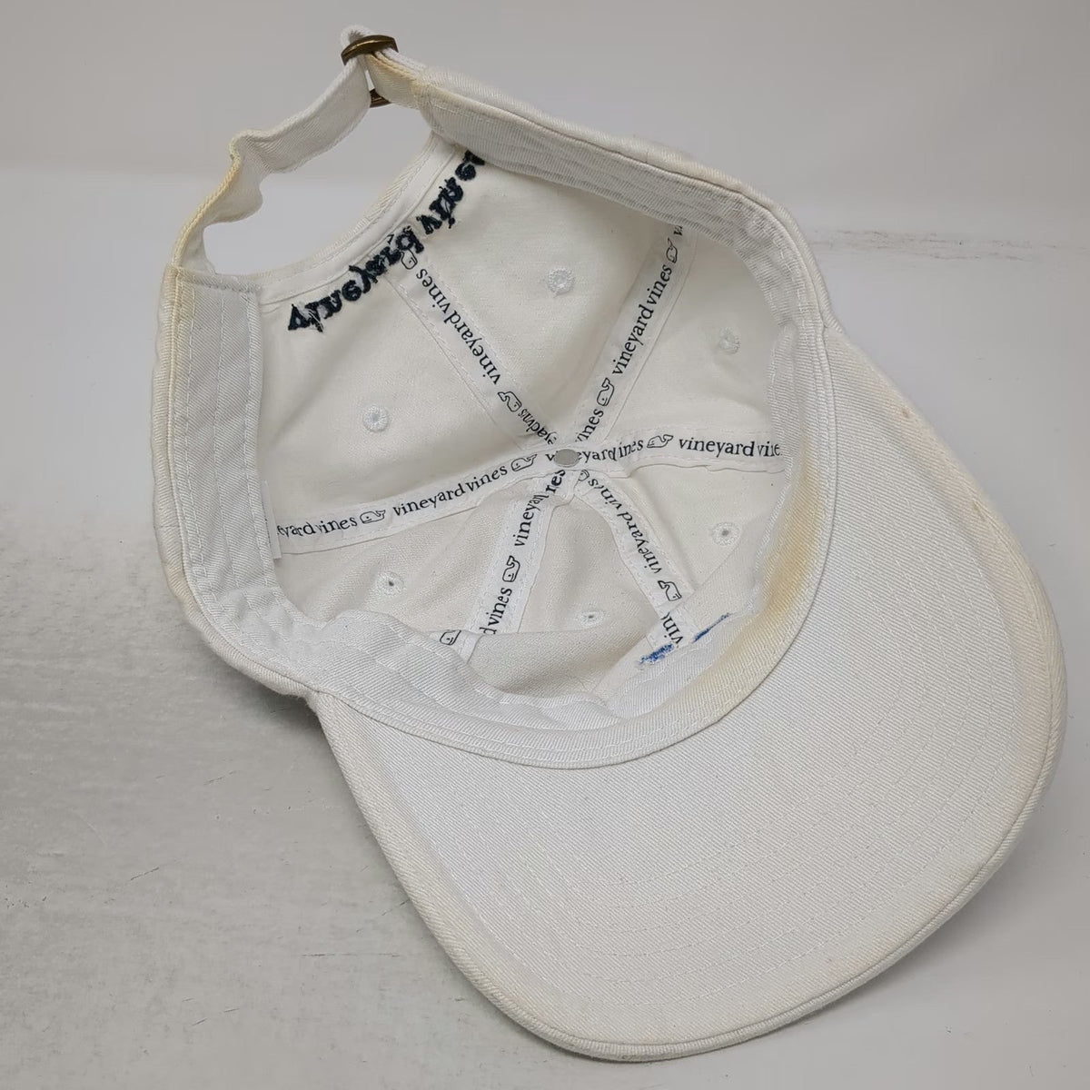 Bentley University NCAA Vineyard Vines White One Size Hat Whale Slideback Cotton