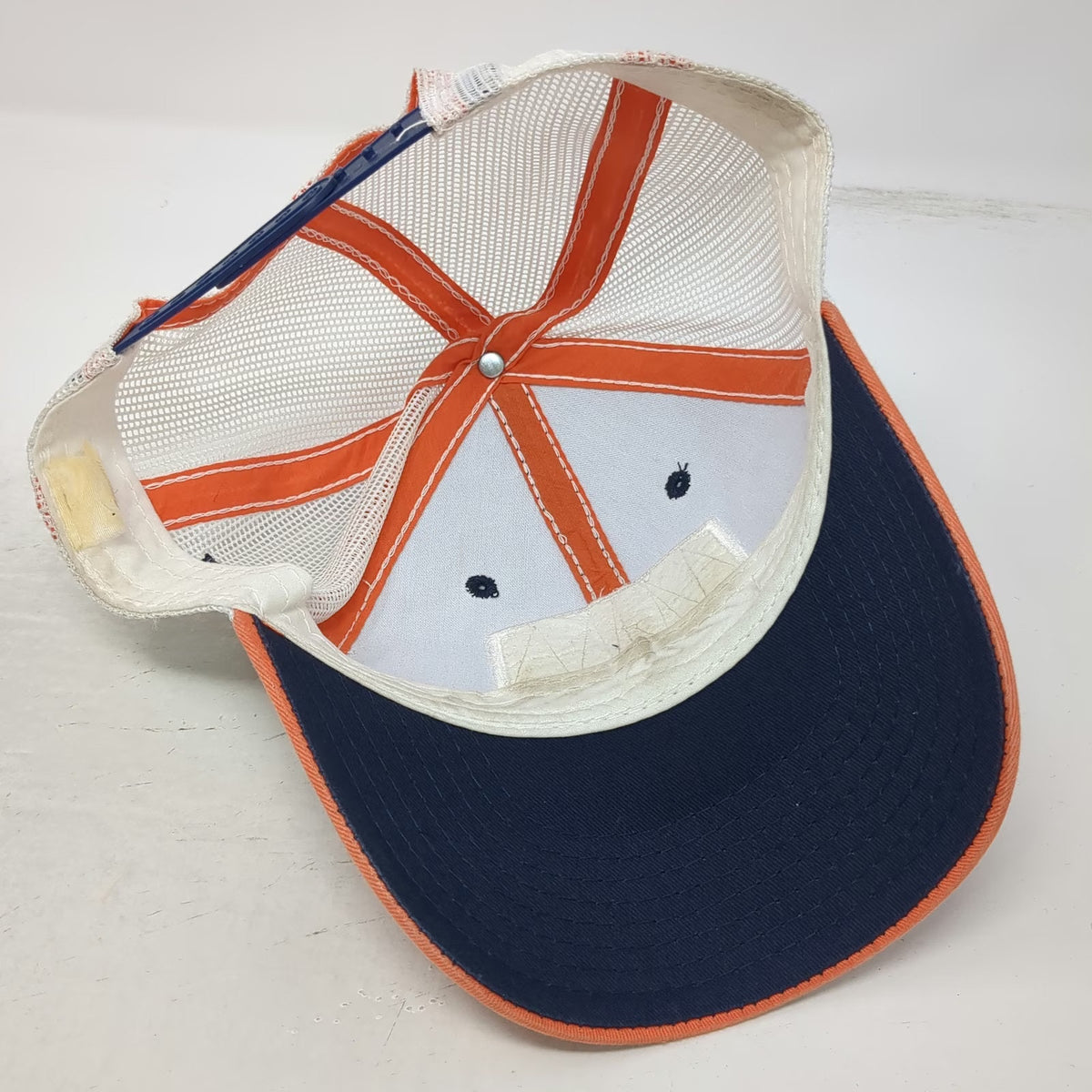 Trucker Hat Blue Orange White One Size Cascade Raft Kayak Idaho Mountain Patch