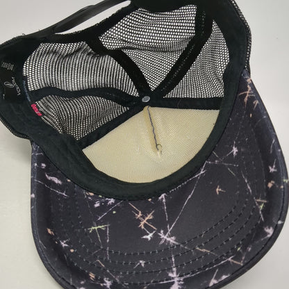 Volcom Trucker Hat Black One Size Starburst Print Mesh Back Snapback Logo Hat