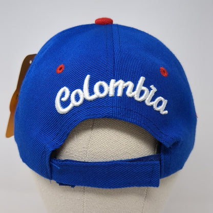 Colombia Strapback Hat Blue 57cm Solid Adjustable Embroidered W/Tags