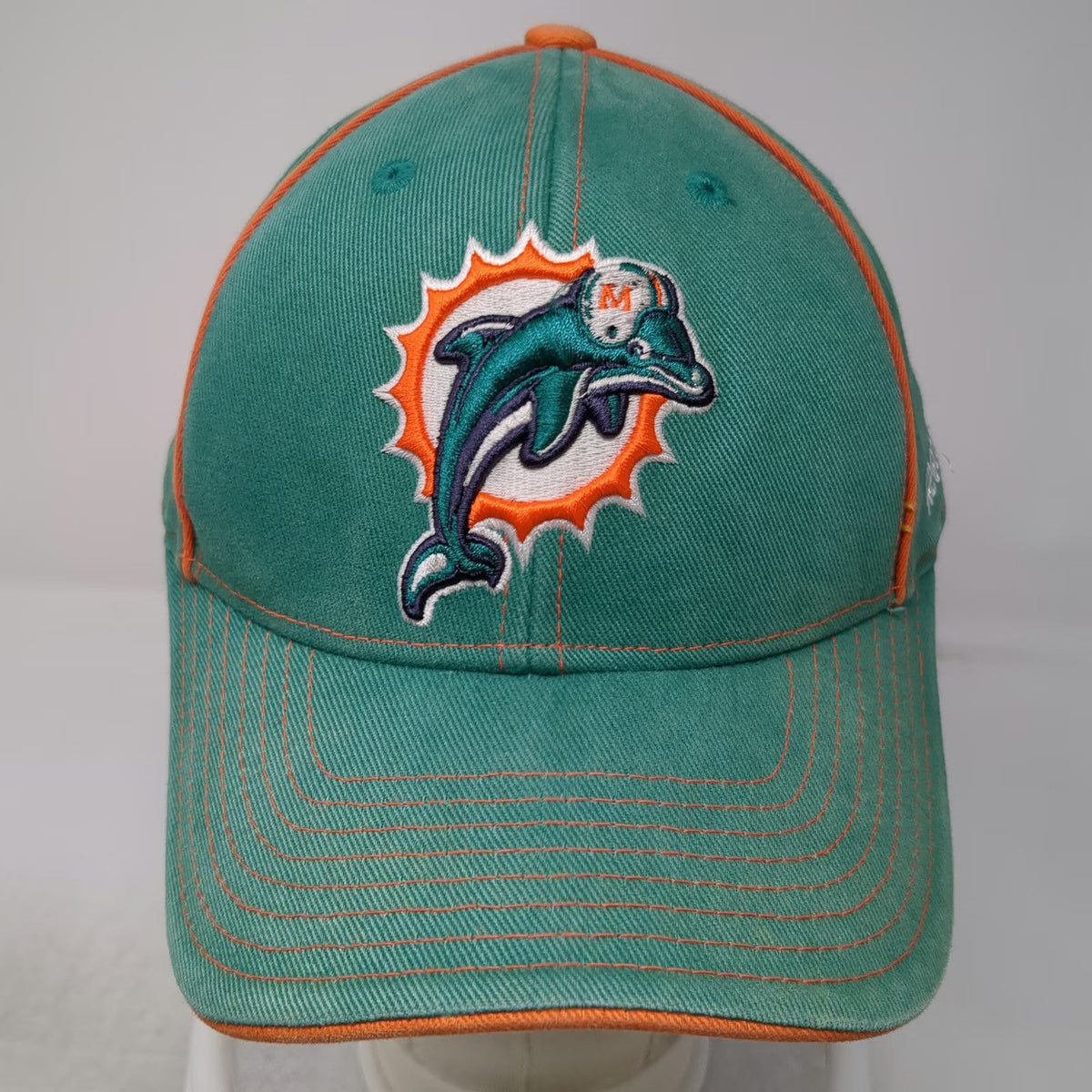 Miami Dolphins NFL Reebok Green Orange One Size Cap Embroidered Strapback Hat