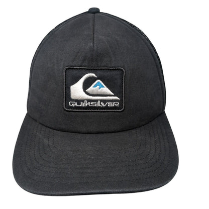 Quiksilver Snapback Trucker Hat Black OSFM Adjustable Embroidered Mesh Back