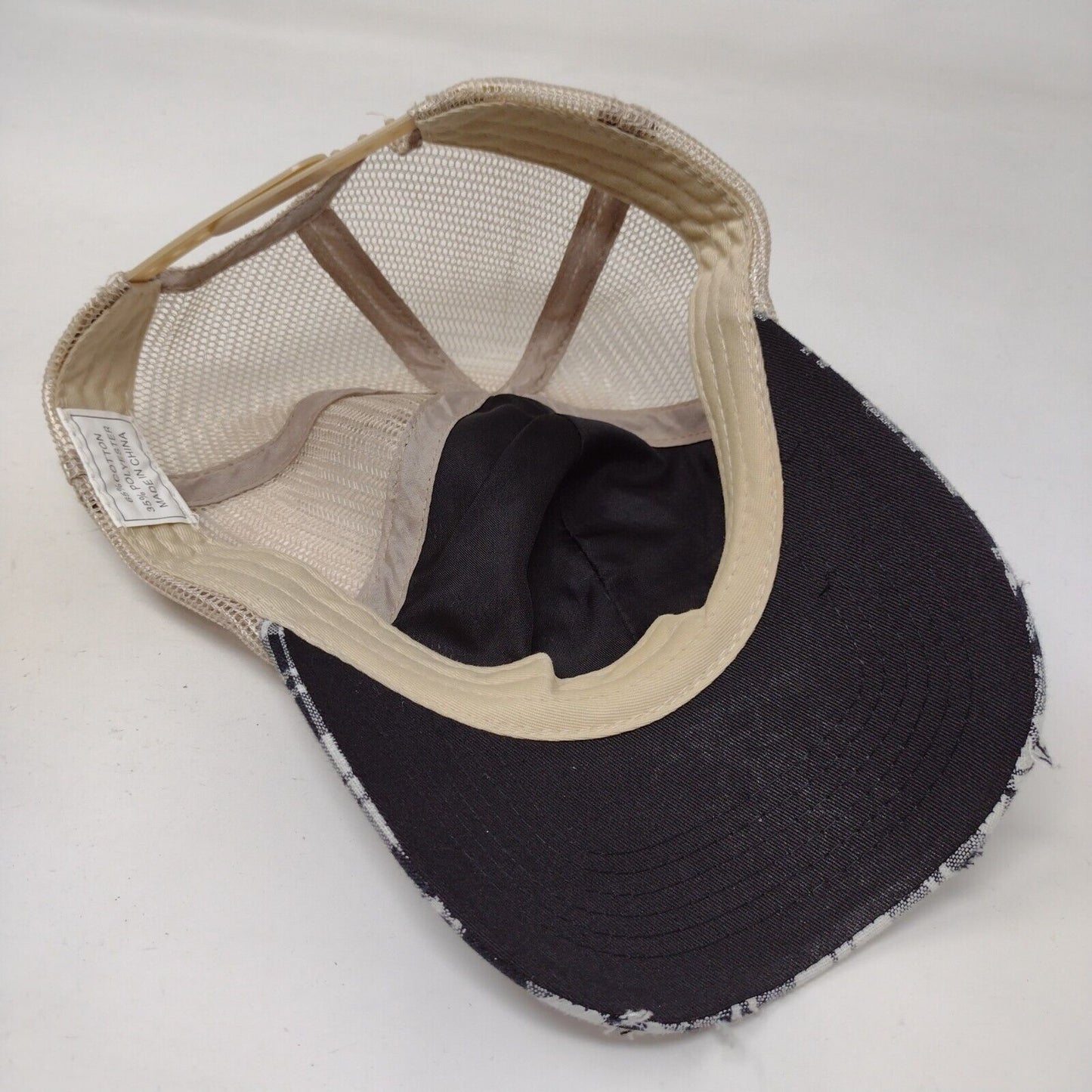 I Run On Caffeine Chaos And Cuss Words Trucker Hat Multi One Size Plaid