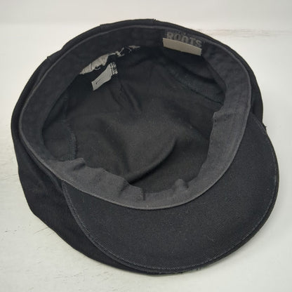 Roots Newsboy Cap Black L Fitted Halo 1972 Athletics Cotton Twill Fabric Hat