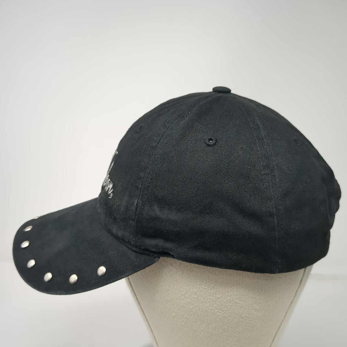 Harley-Davidson Baseball Cap Black One Size Silver Studded Hat Adjustable Script